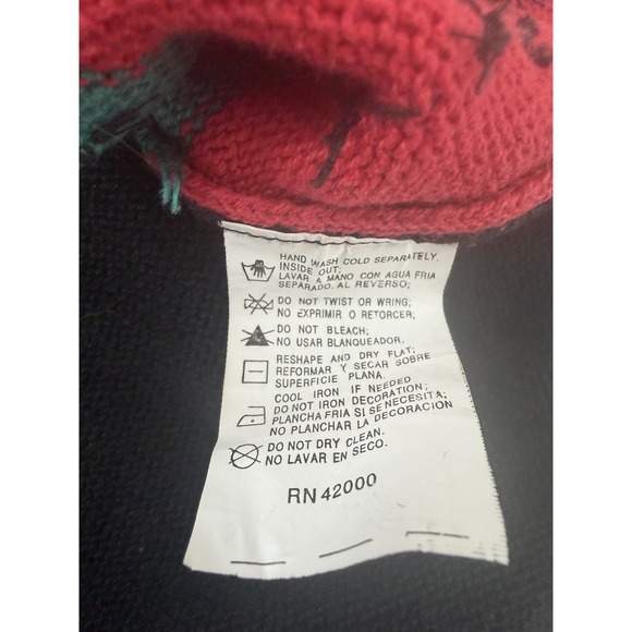 Vintage Basic Editions Women's Christmas Sweater Medium Black Embroidered Beaded - Picture 7 of 8